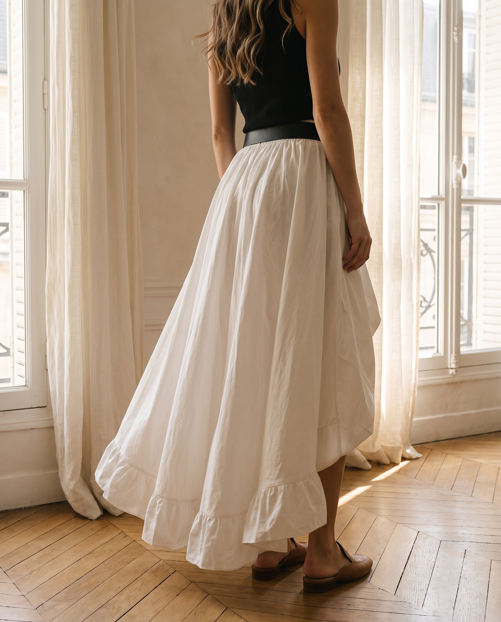 Bianca Jupe Midi en Coton