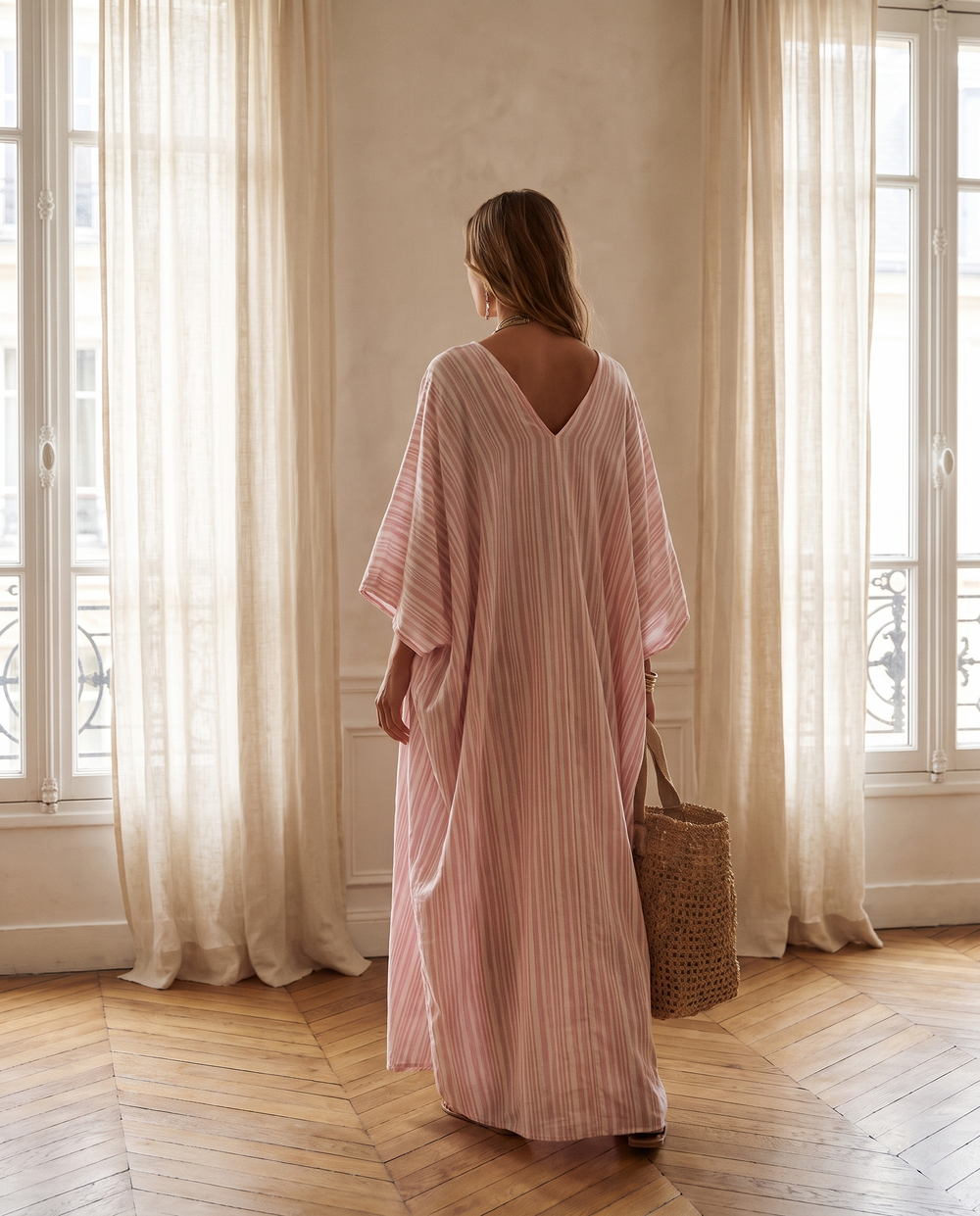 Brise Robe Rayée Col en V