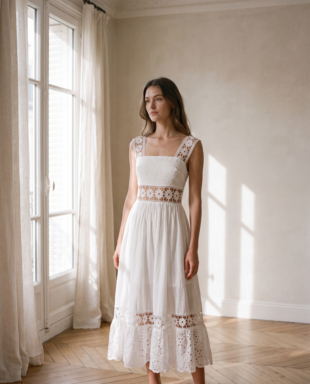 Blanche Broderie Cotton Sundress