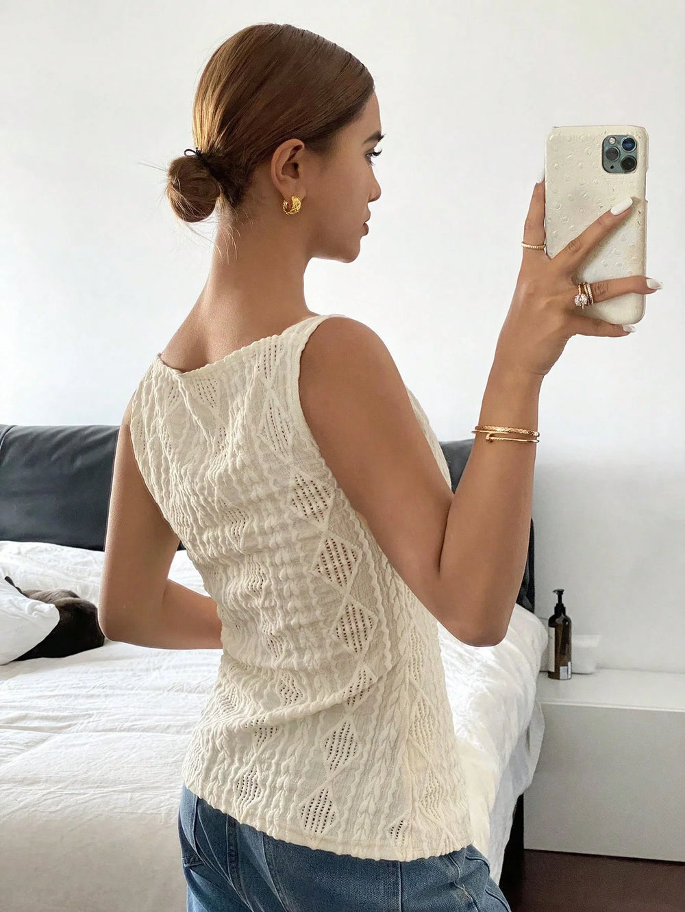 ÉPORE Juliette Sleeveless Textured Blouse