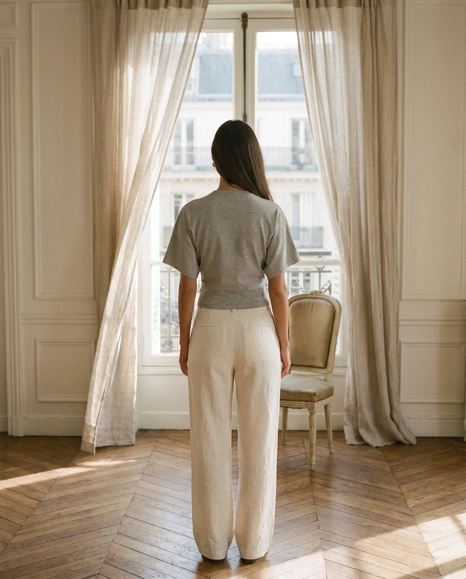 Aurore Cropped Knit Top — back view