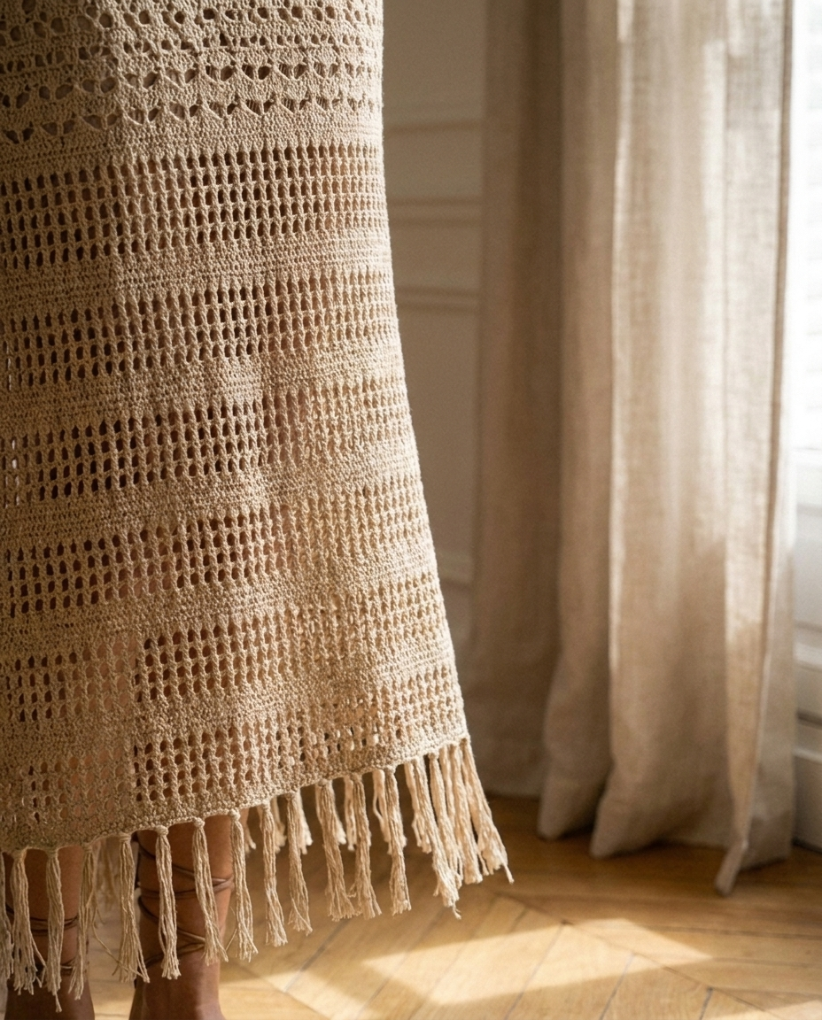 Deauville Crochet Maxi Dress — detail